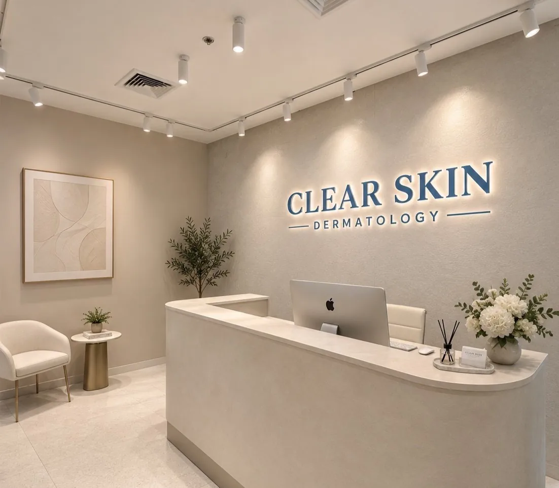 บริเวณต้อนรับของ Clear Skin Dermatology